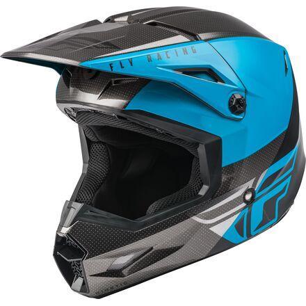 Шлем кроссовый FLY RACING KINETIC STRAIGHT EDGE синий/серый/черный (2021)